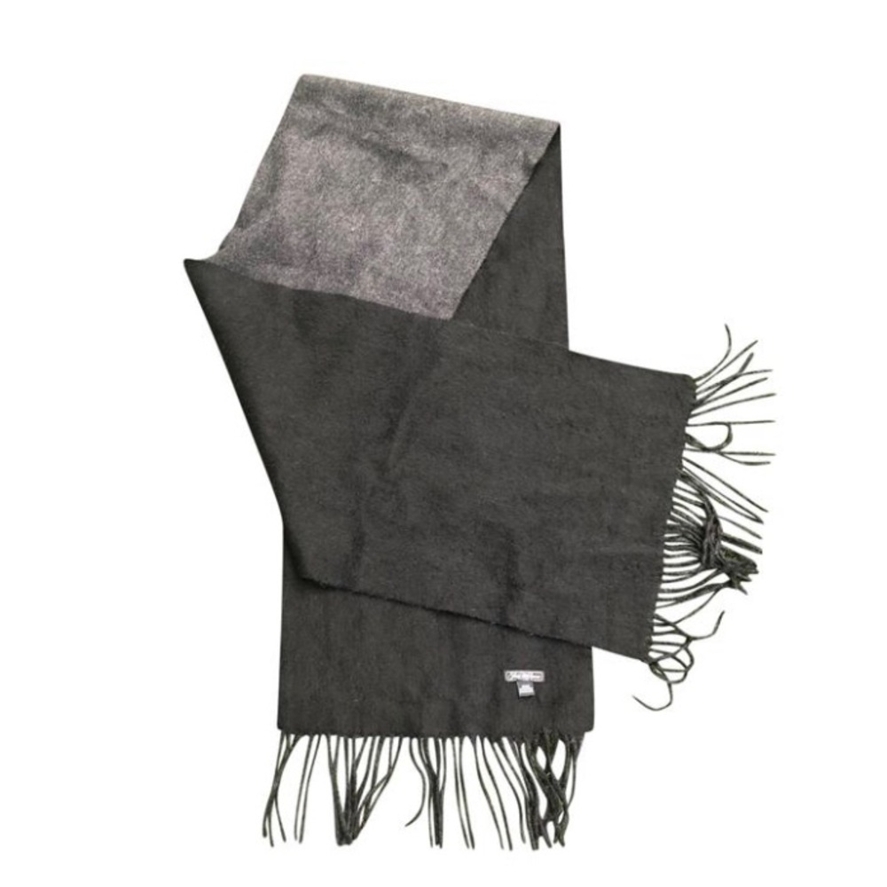 Cashmere scarf two tone gray and black - Picture 2 of 4